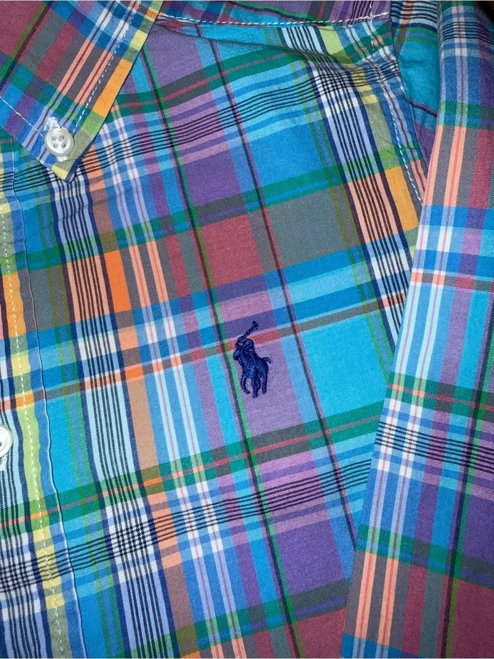 Ralph Lauren Little Boy’s (size 4) Colorful  Plaid Button-Down Shirt